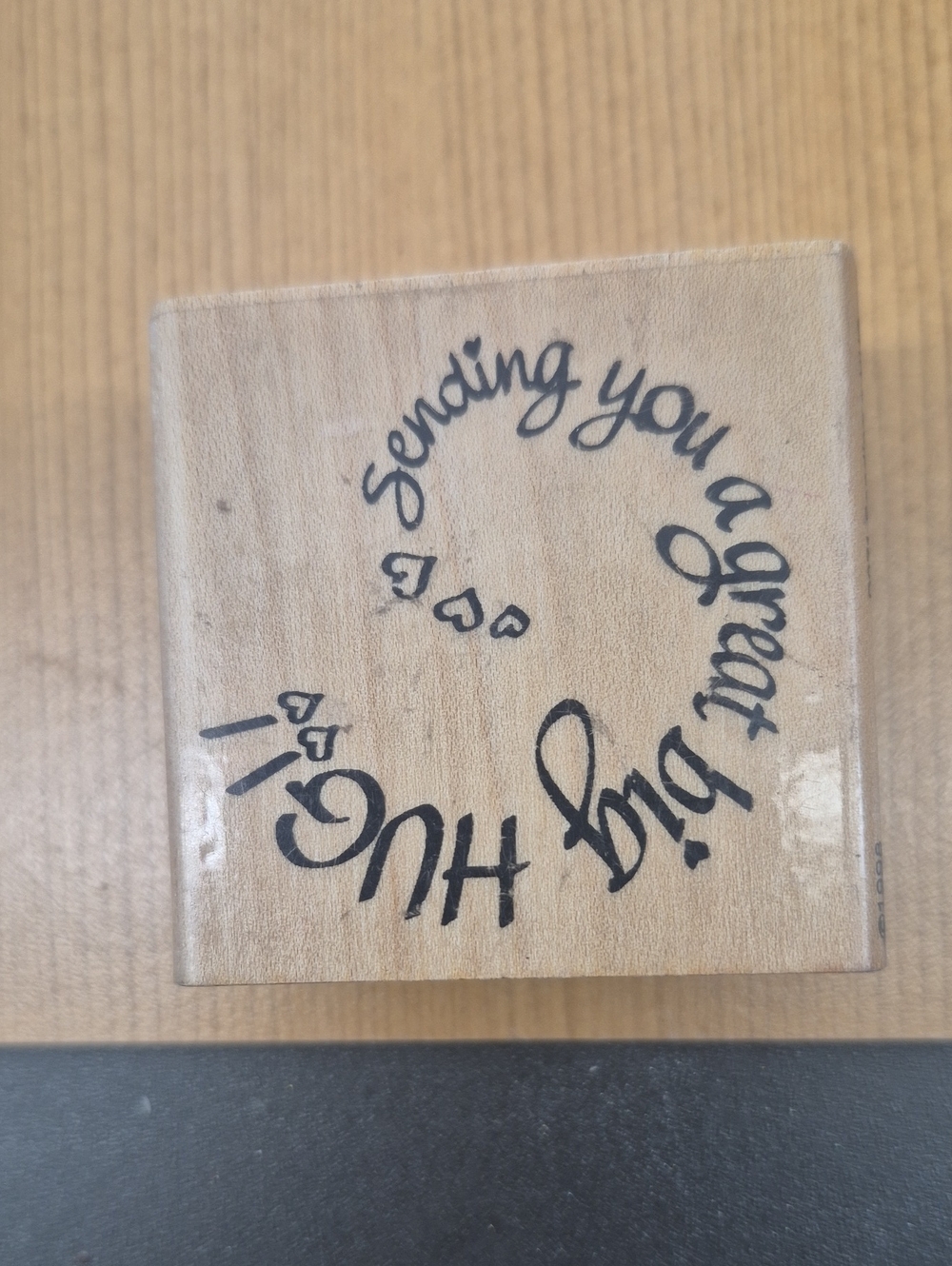 Sending You a Great Big Hug Wood Stamp By Stampendous